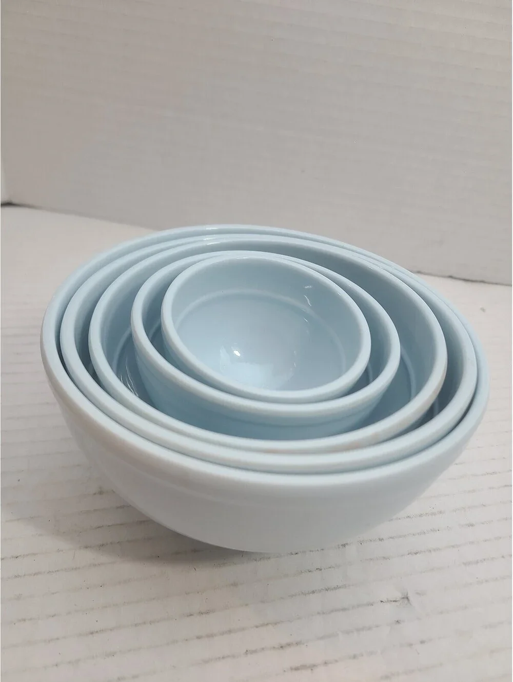 Set of 5 Melamine Light Blue Measuring Cup Nesting Bowls